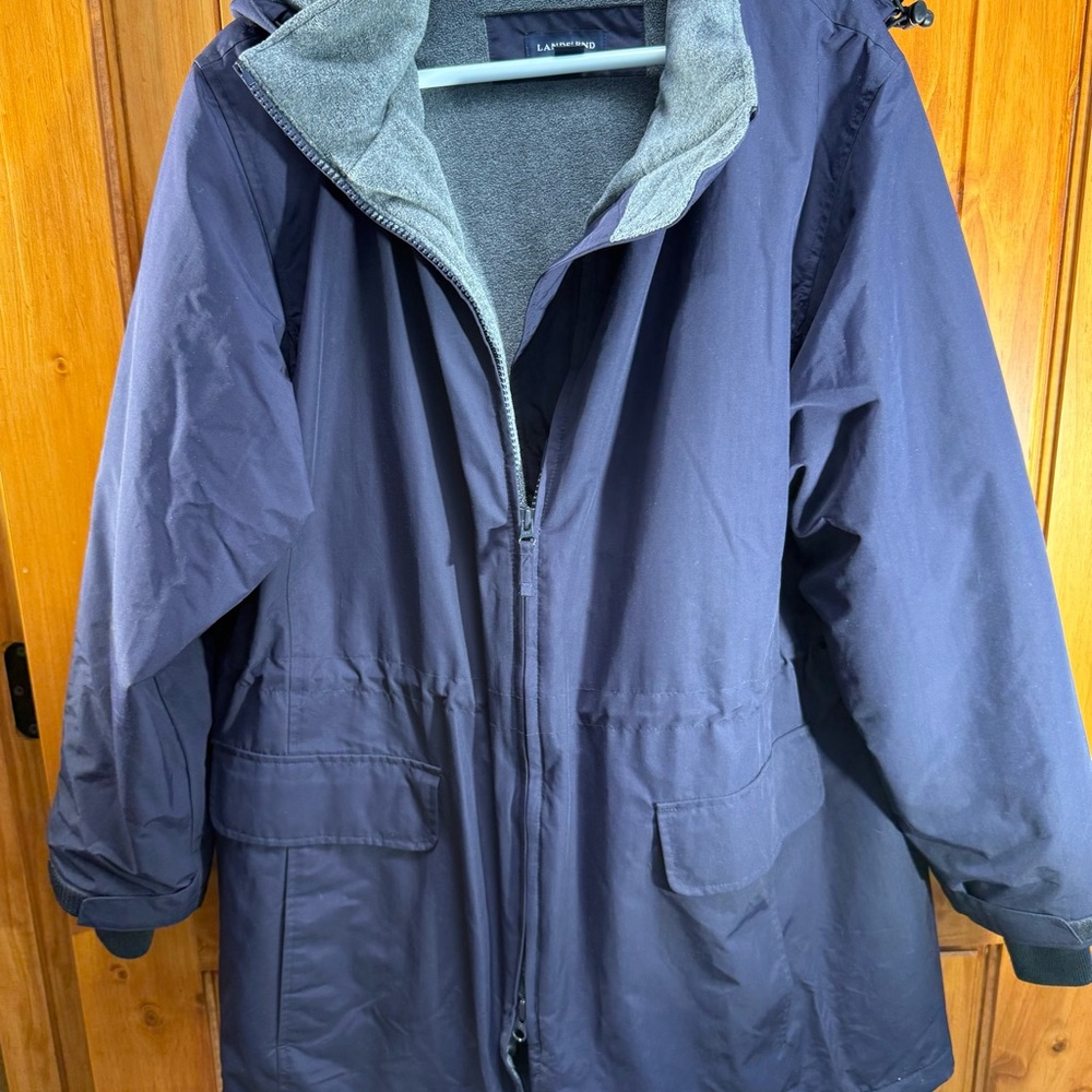 Lands' End  Wind Check Hooded Parka sz 1X